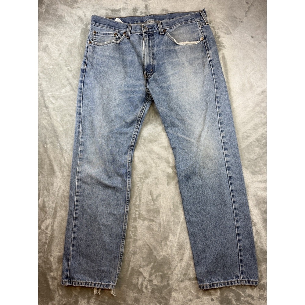 Levis 505 Jeans Mens 36x30 Blue Denim Straight Leg Medium Wash Classic Fit Pants